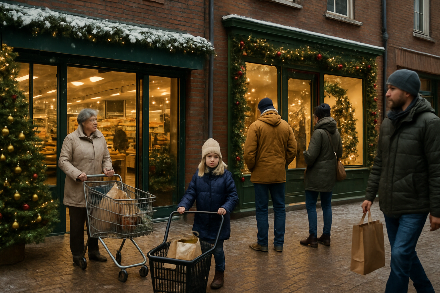 welke winkels zijn open met kerst - Illustration
