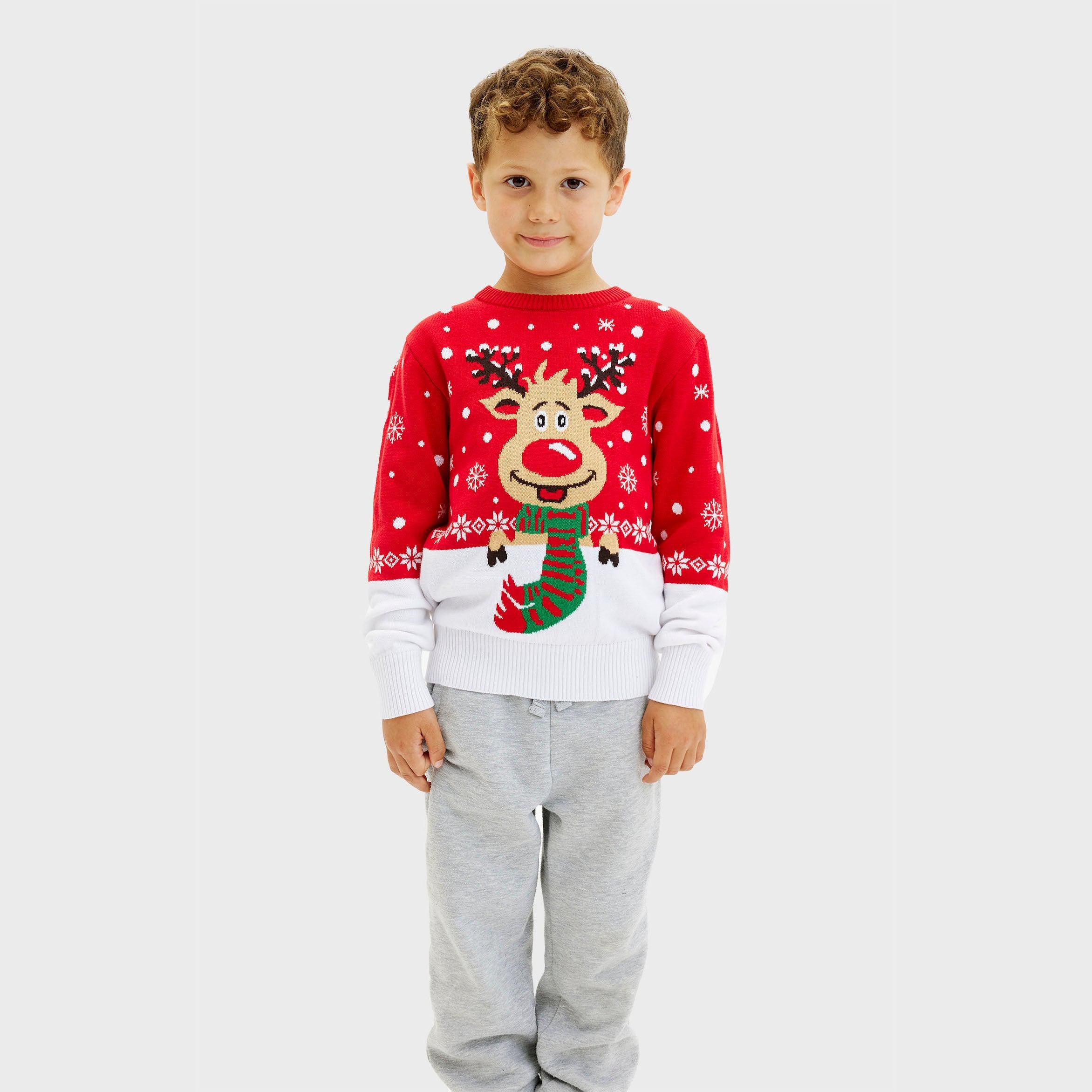 Pull De Noël De Rudolphe Rouge - Enfants.
