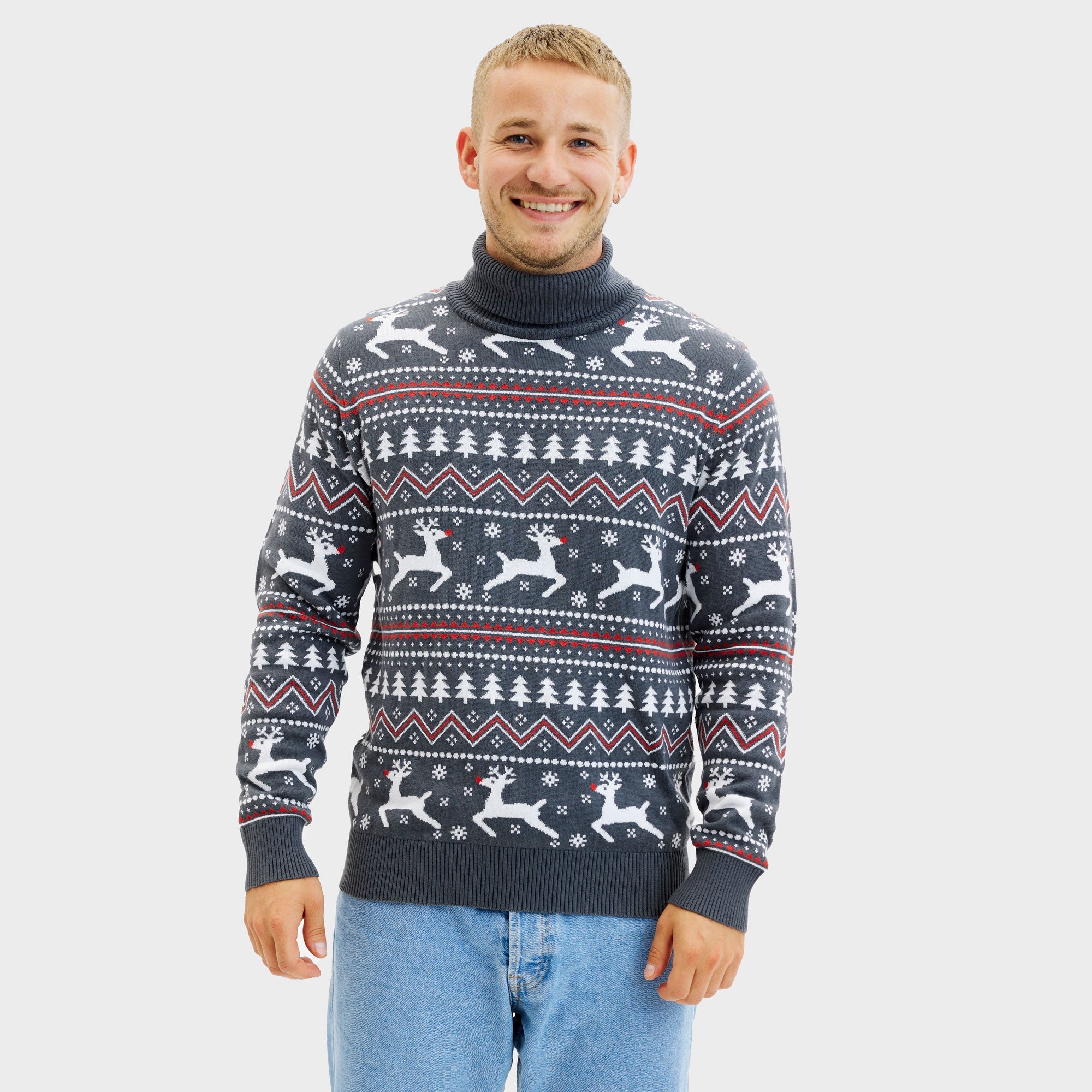 De Stijlvolle Highneck Kersttrui - Heren.
