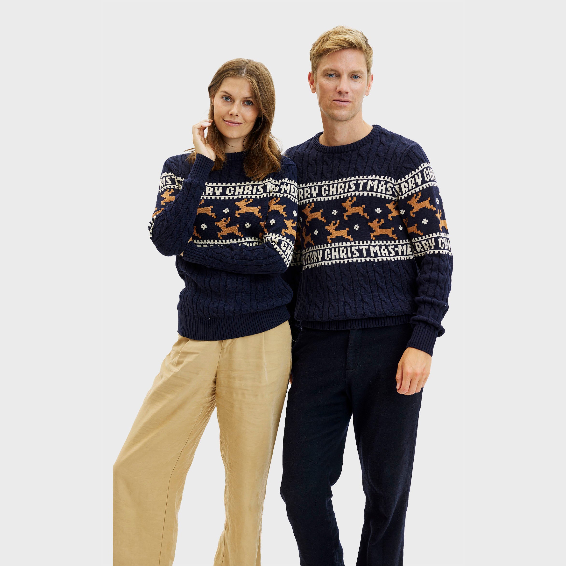 De Elegante Kersttrui Blauw - Dames