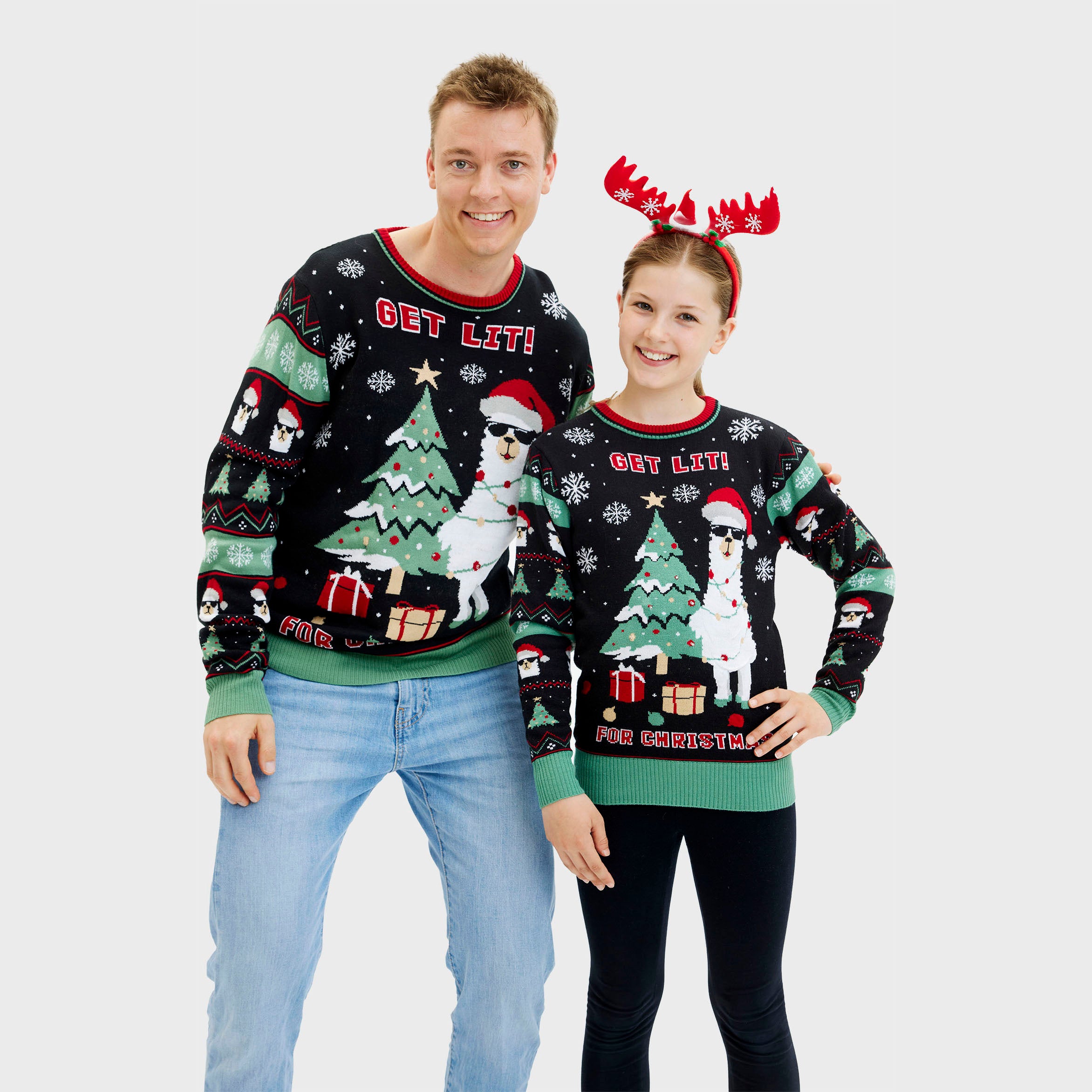 Get Lit Llama Christmas Sweater - Femme