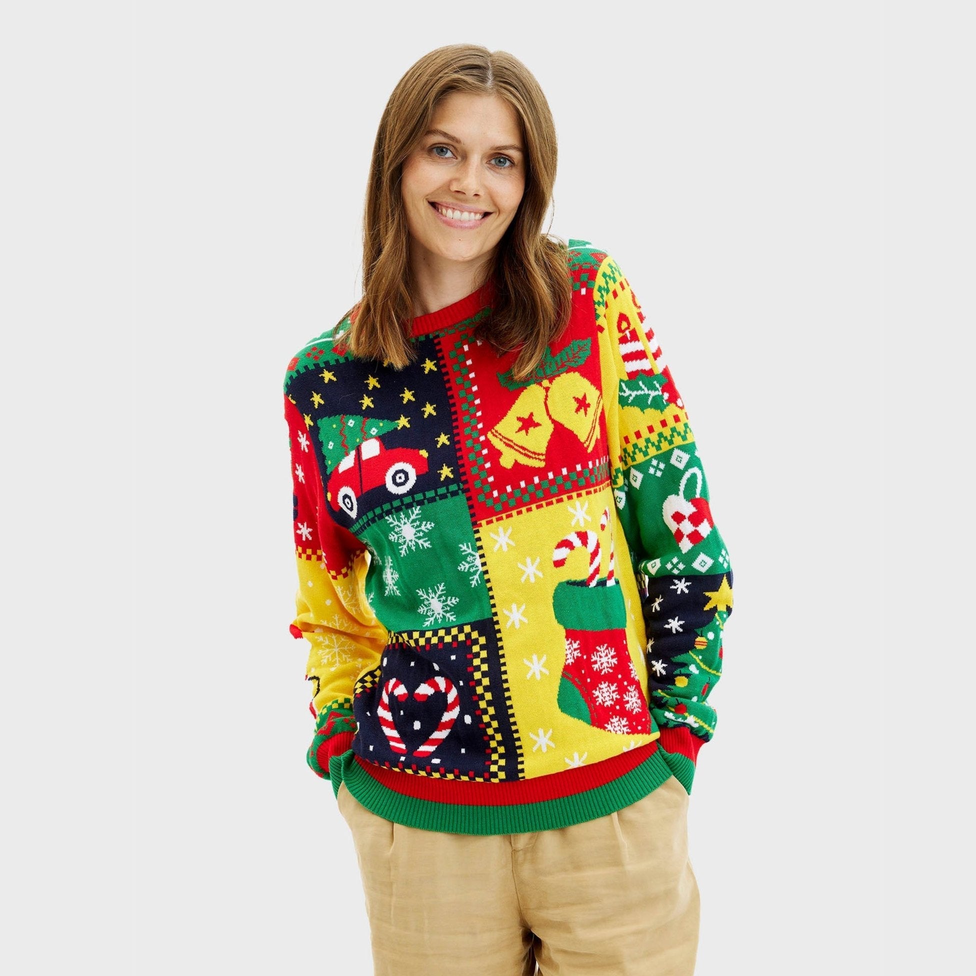 The Patchwork Kersttrui - Dames.