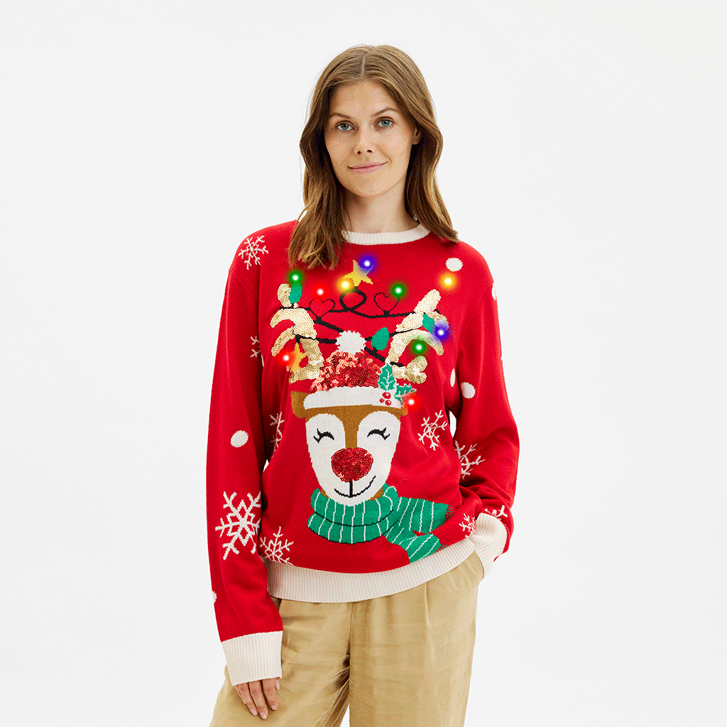 De schattige rendieren kersttrui - Dames