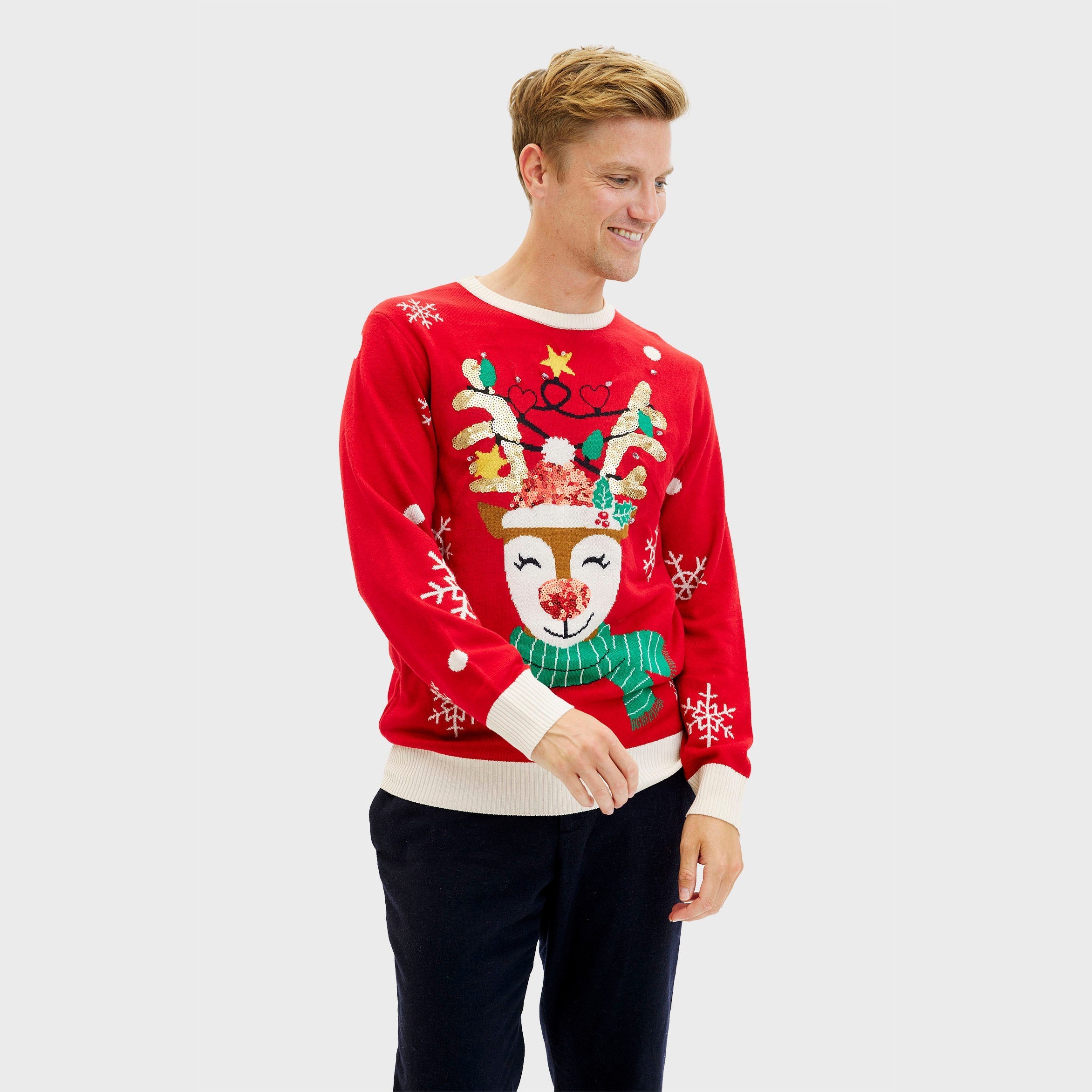 De schattige rendieren kersttrui - Heren