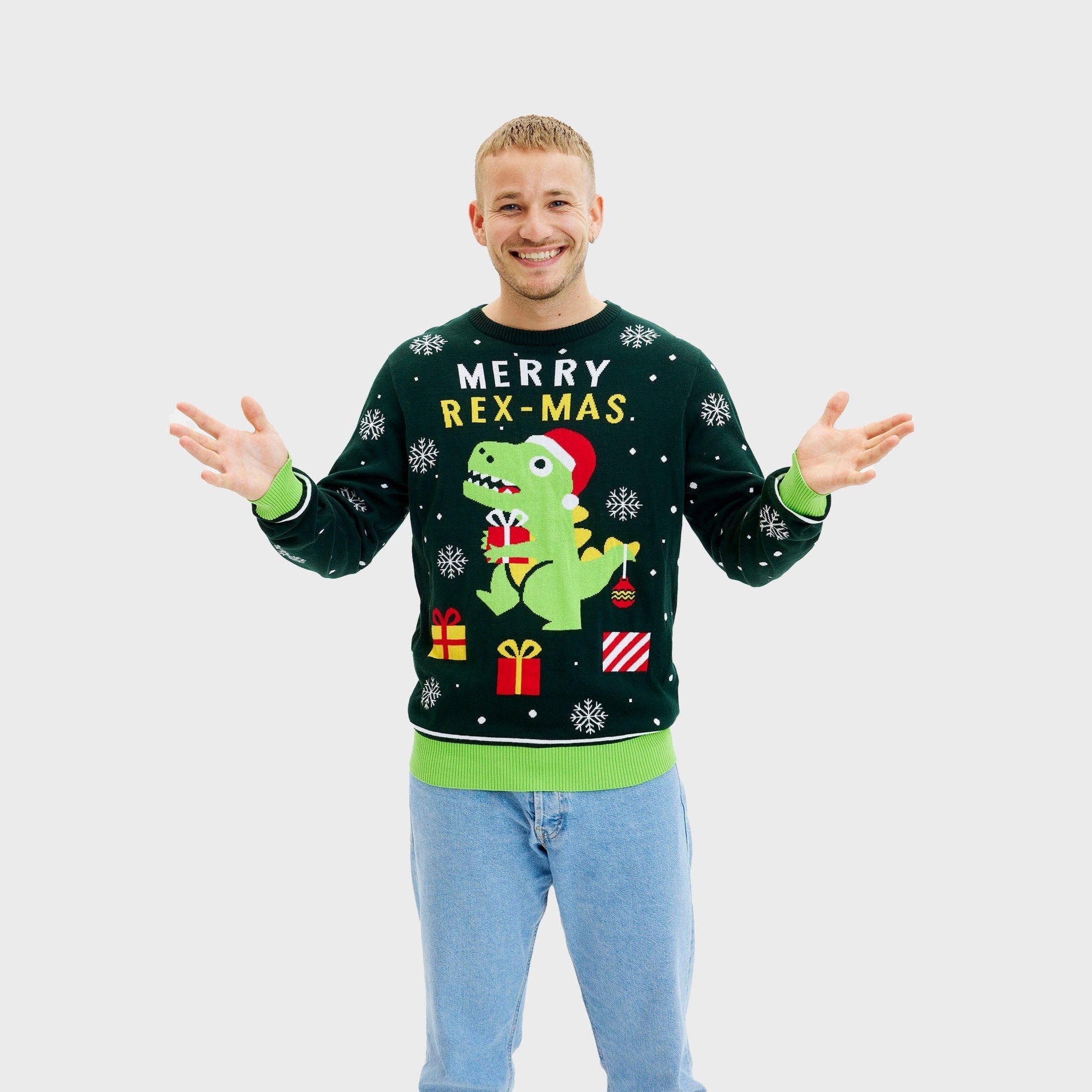 Leuke dino kersttrui - Heren