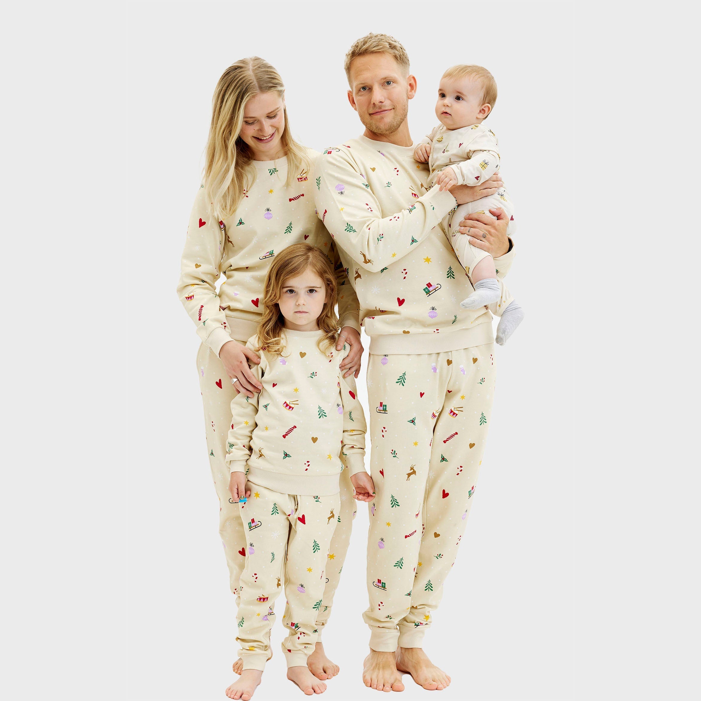 Beige Kerstpyjama - Baby
