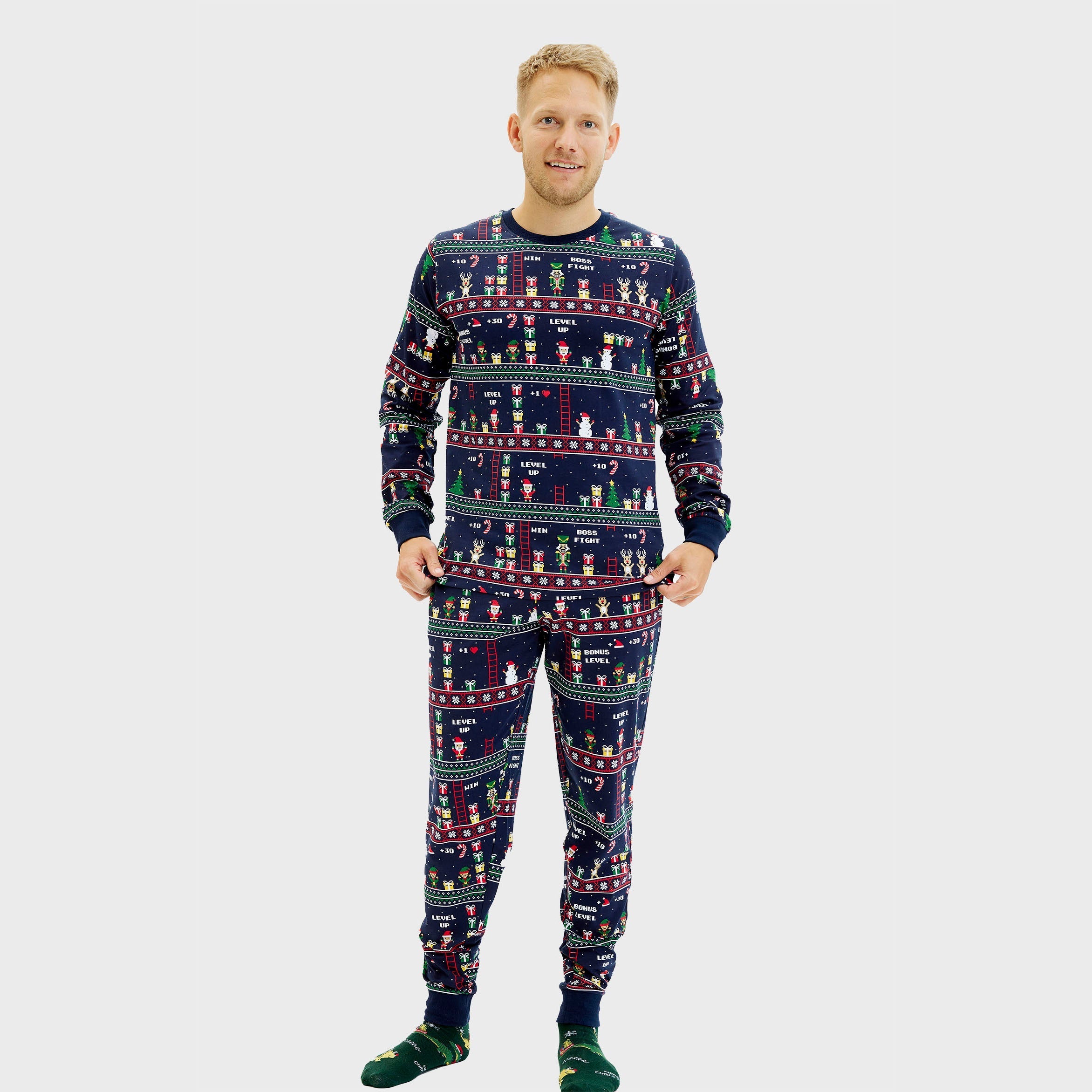 Vintage gamer kerstpyjama - Heren.