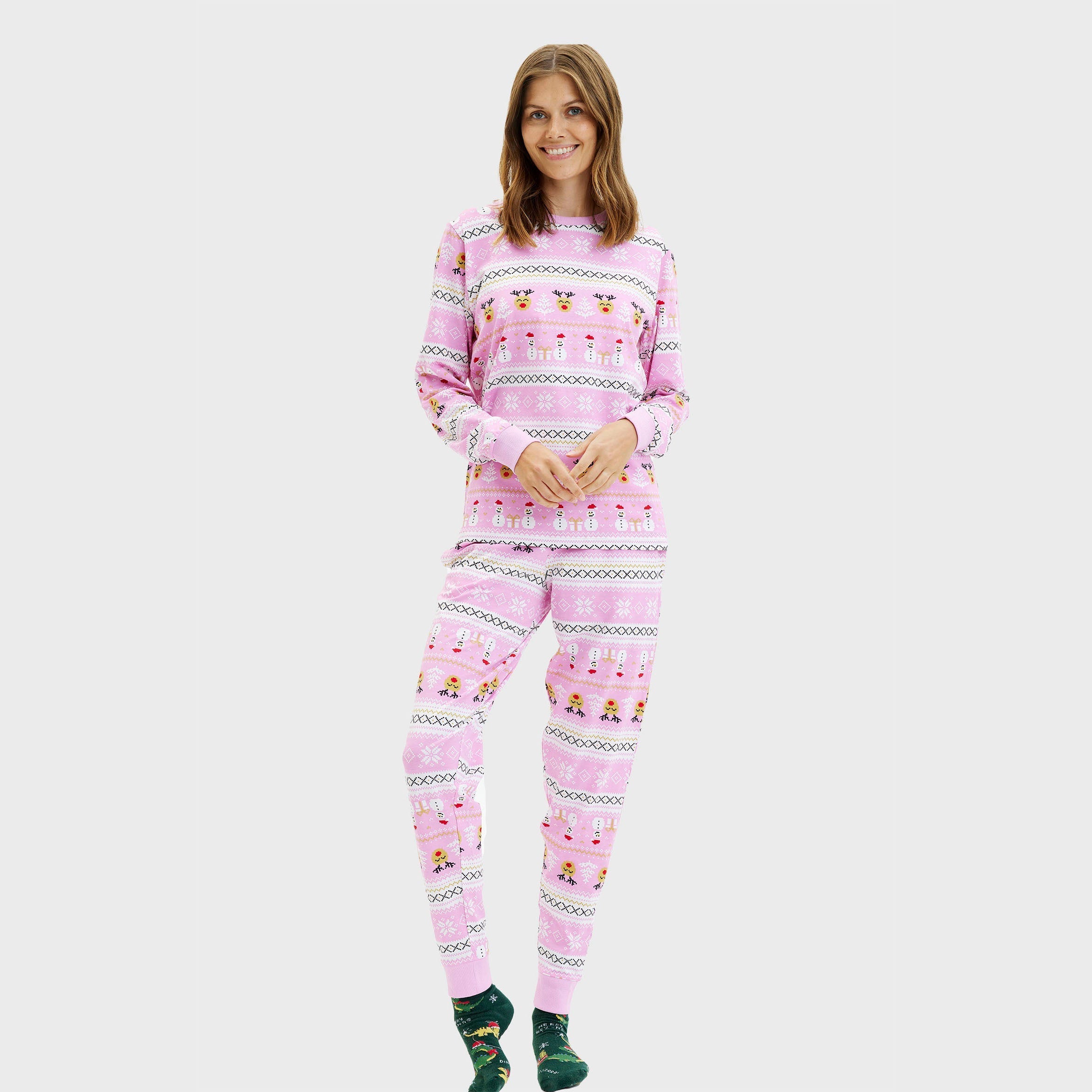 Ultieme kerstpyjama roze - Dames.
