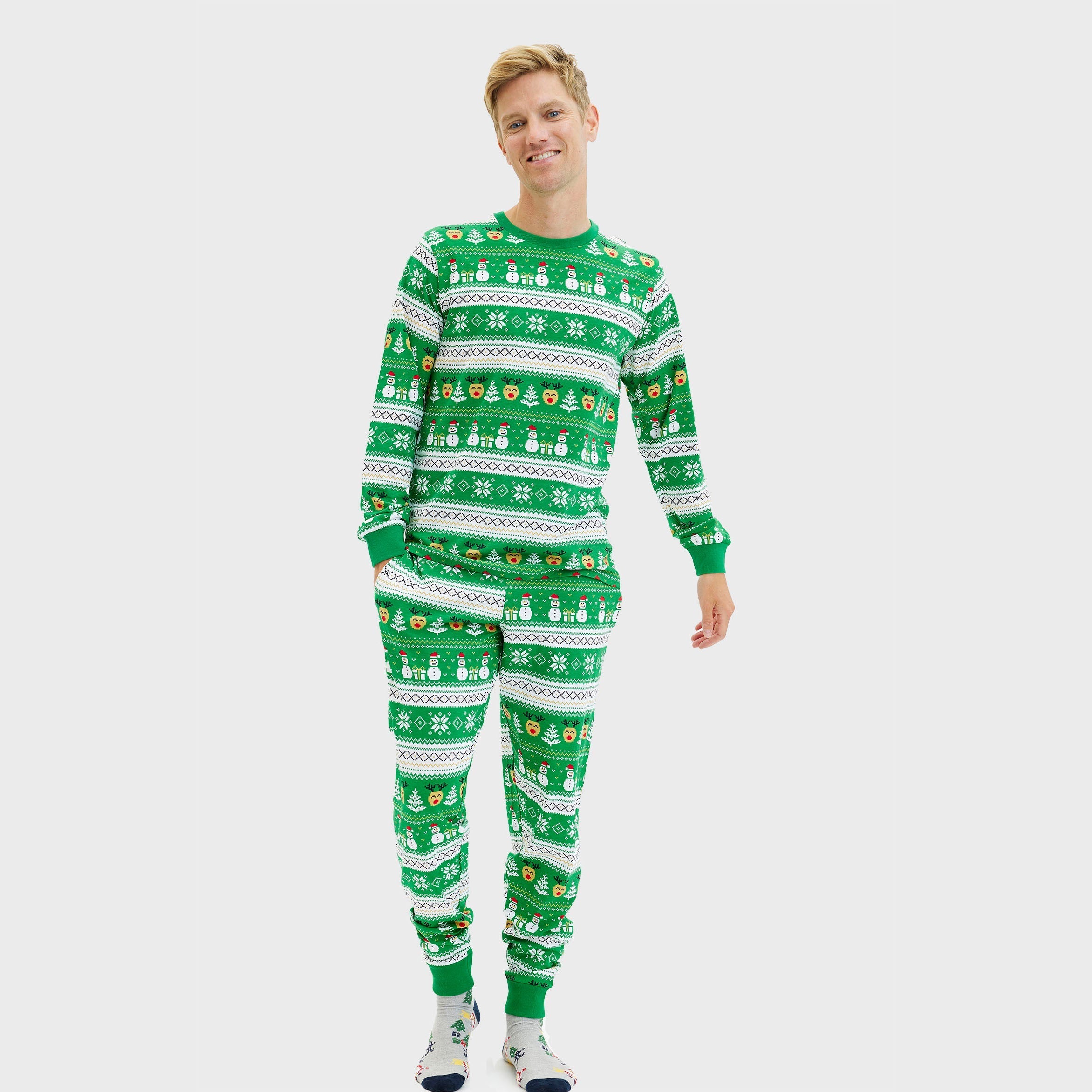 Ultieme kerstpyjama groen - Heren