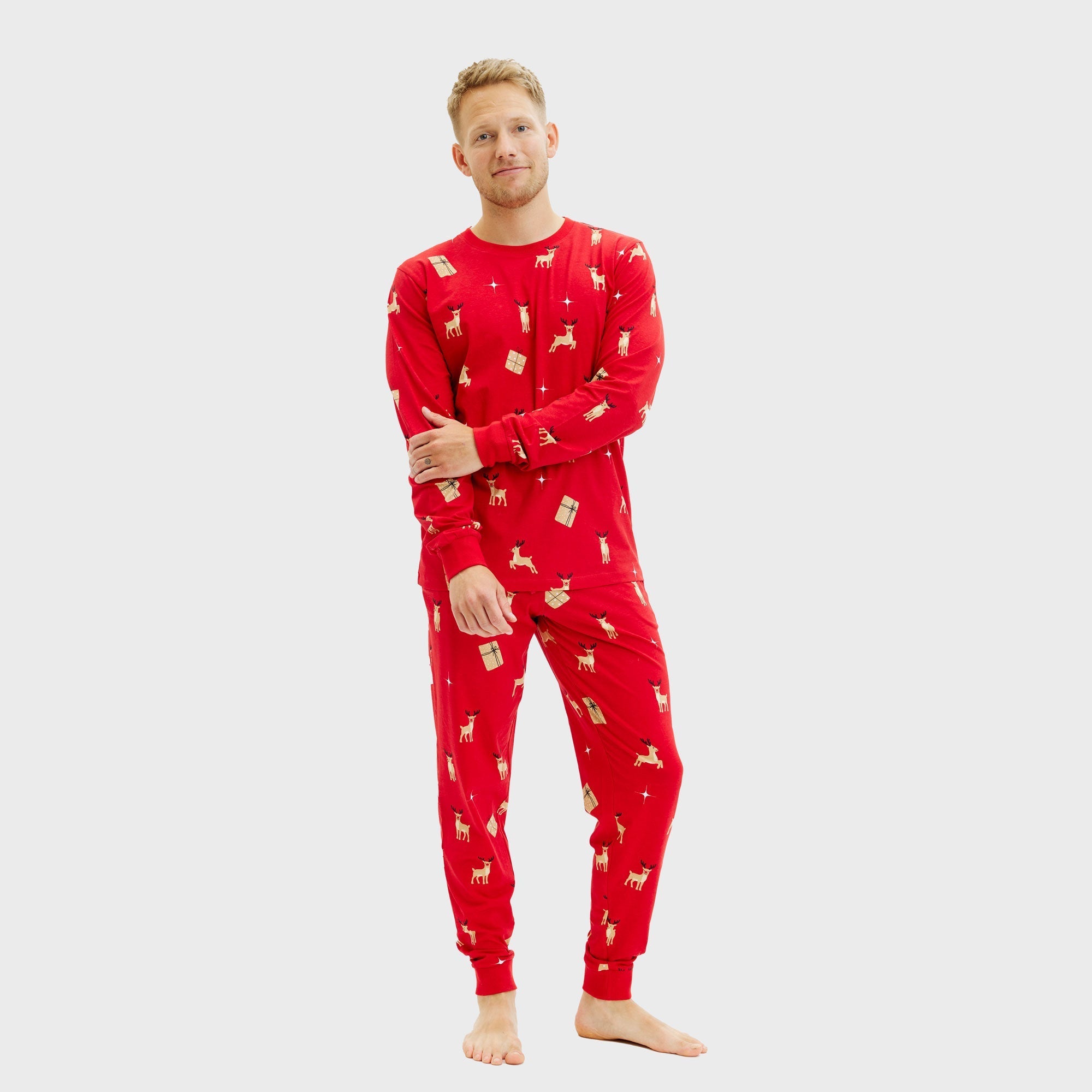 Elegante rode kerstpyjama - Heren