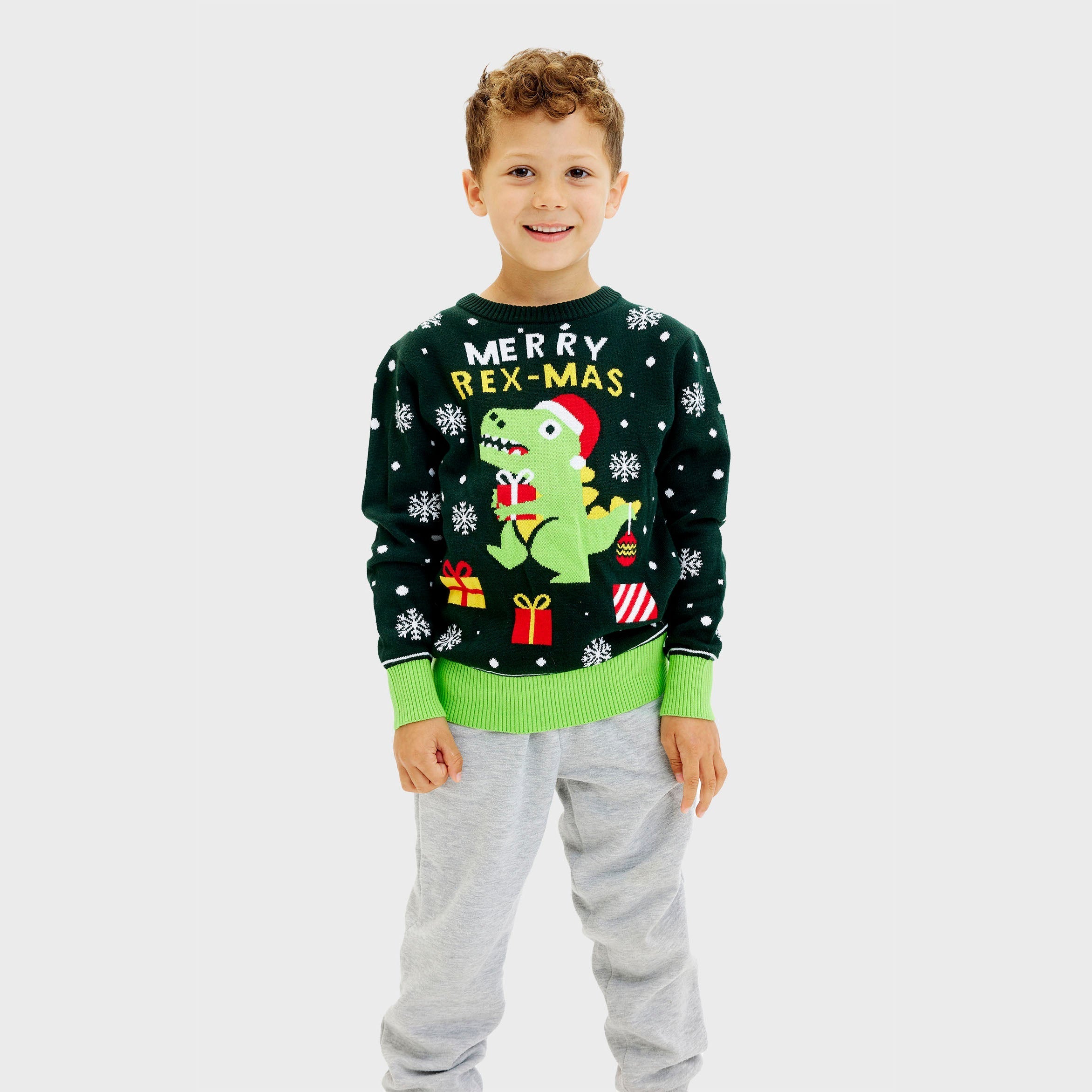 Leuke dino kersttrui - Kinderen.