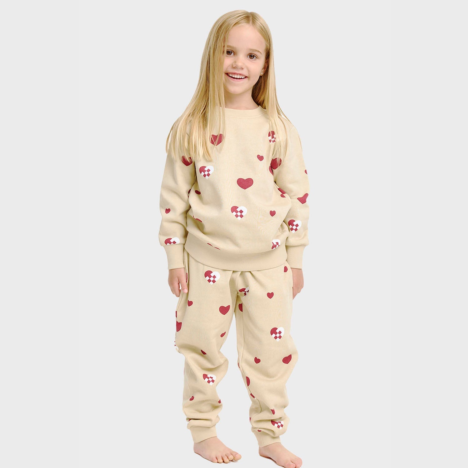 Kersthart sweatset – Kinderen