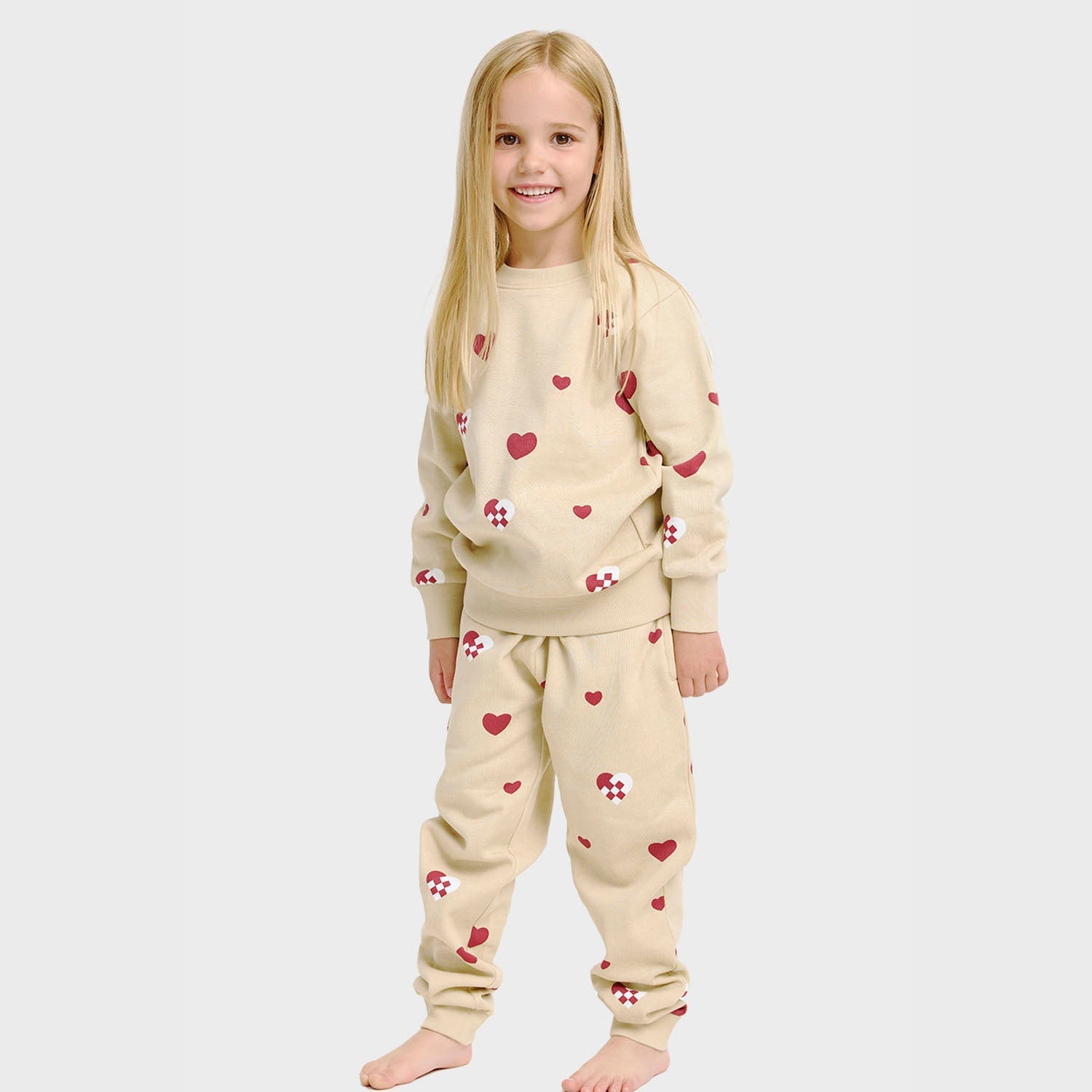 Kersthart sweatset – Kinderen