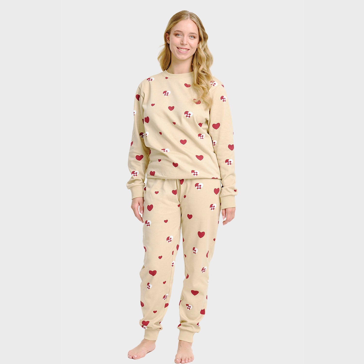 Kersthart sweatset – Dames