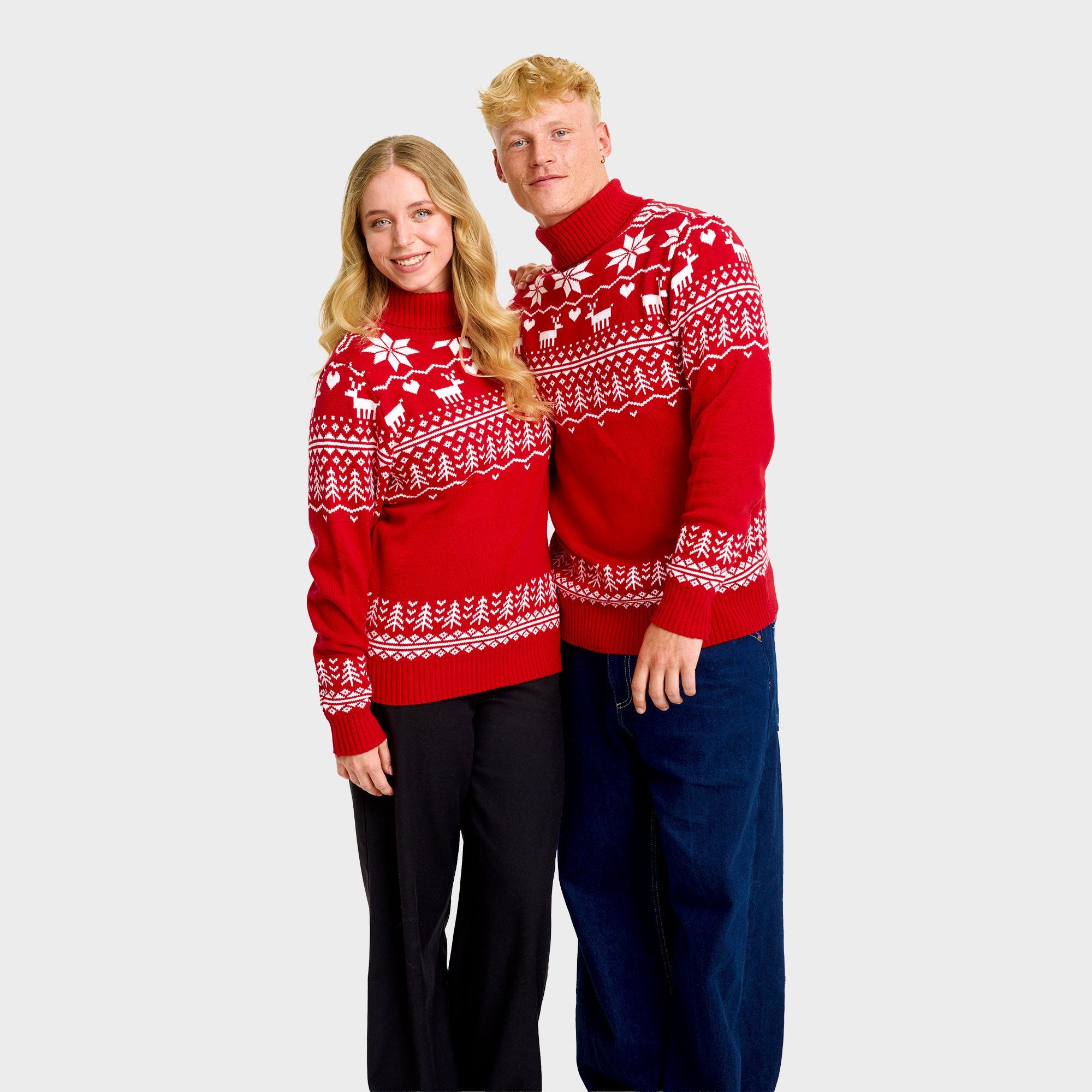 De groenlandse kerstcoltrui voor heren in rood
