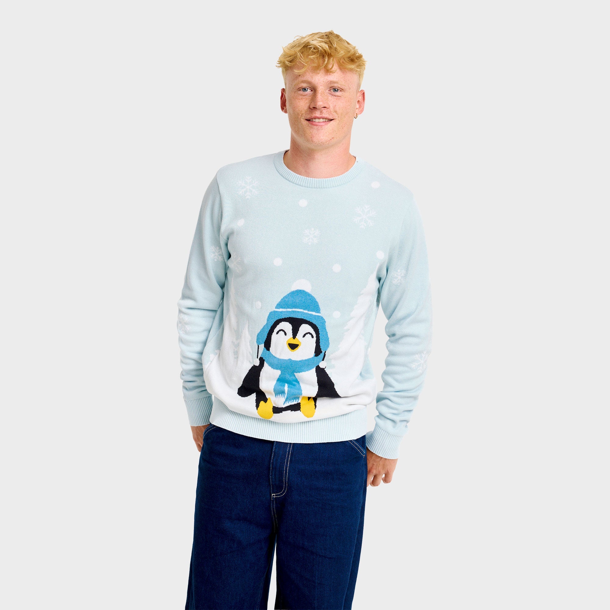 De lieve pinguïn kersttrui – Heren