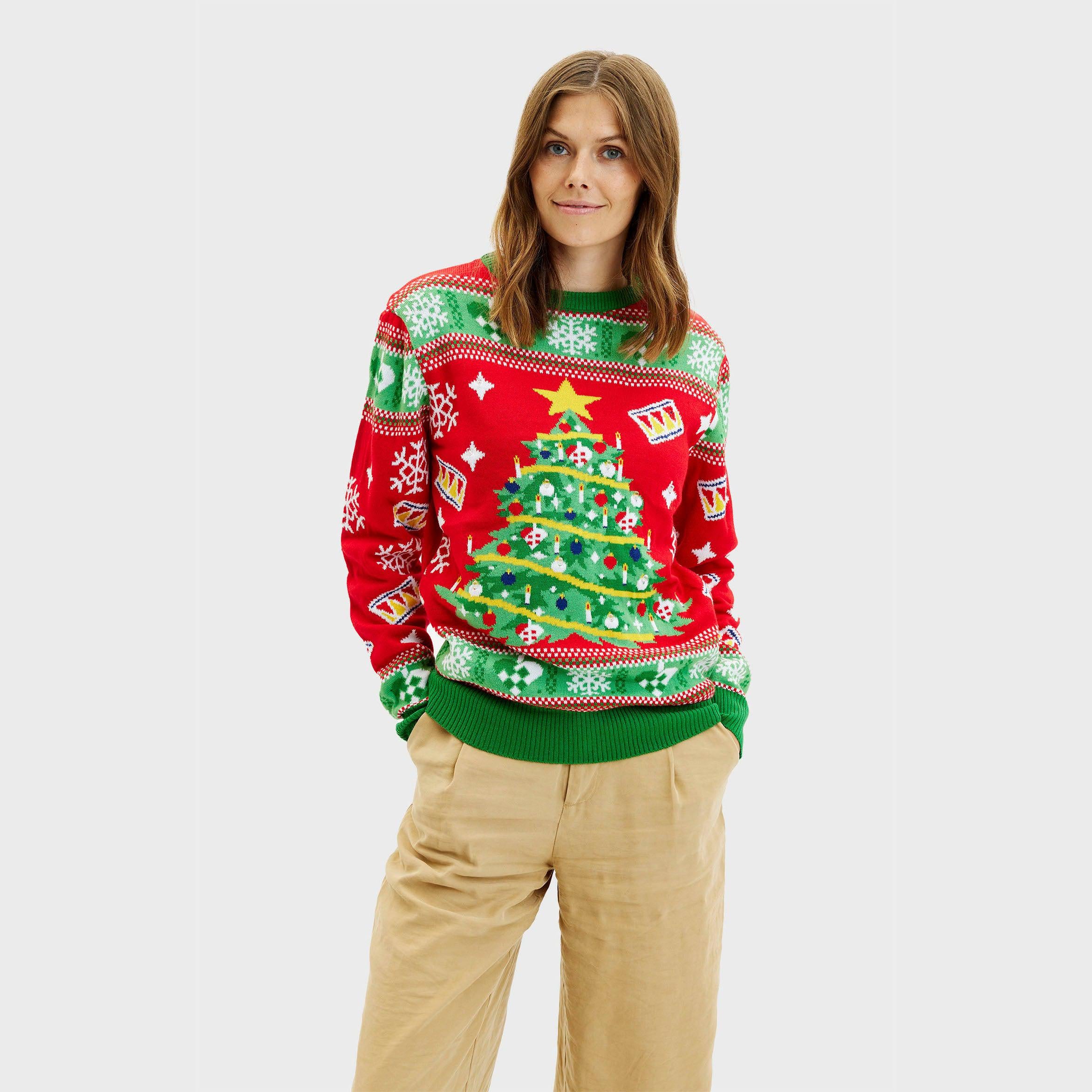 Pull De Noël De L'arbre Rouge - Femme