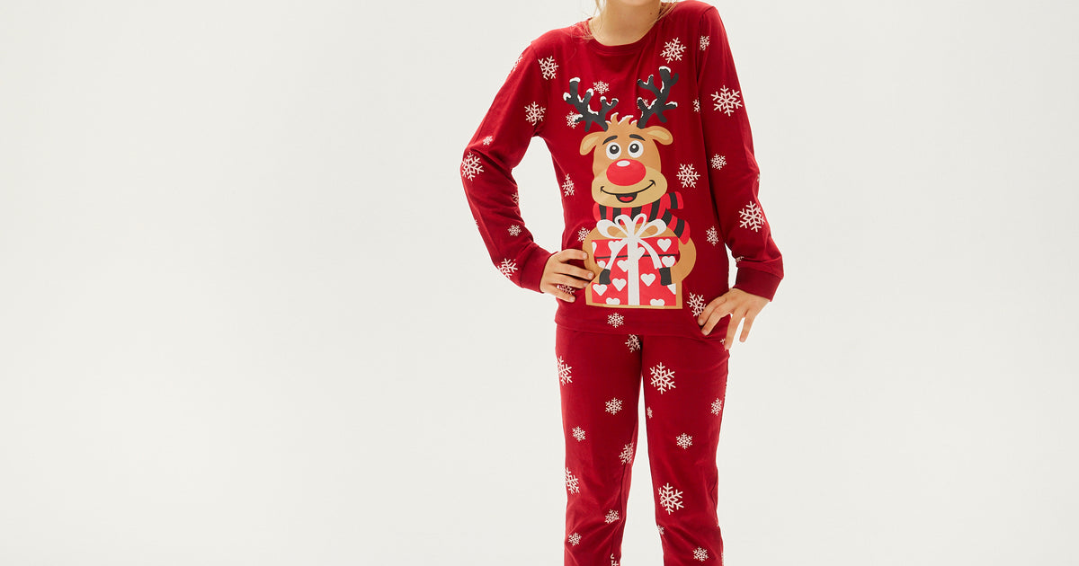 Pyjama Adorable De Rudolphe Rouge - Enfants.