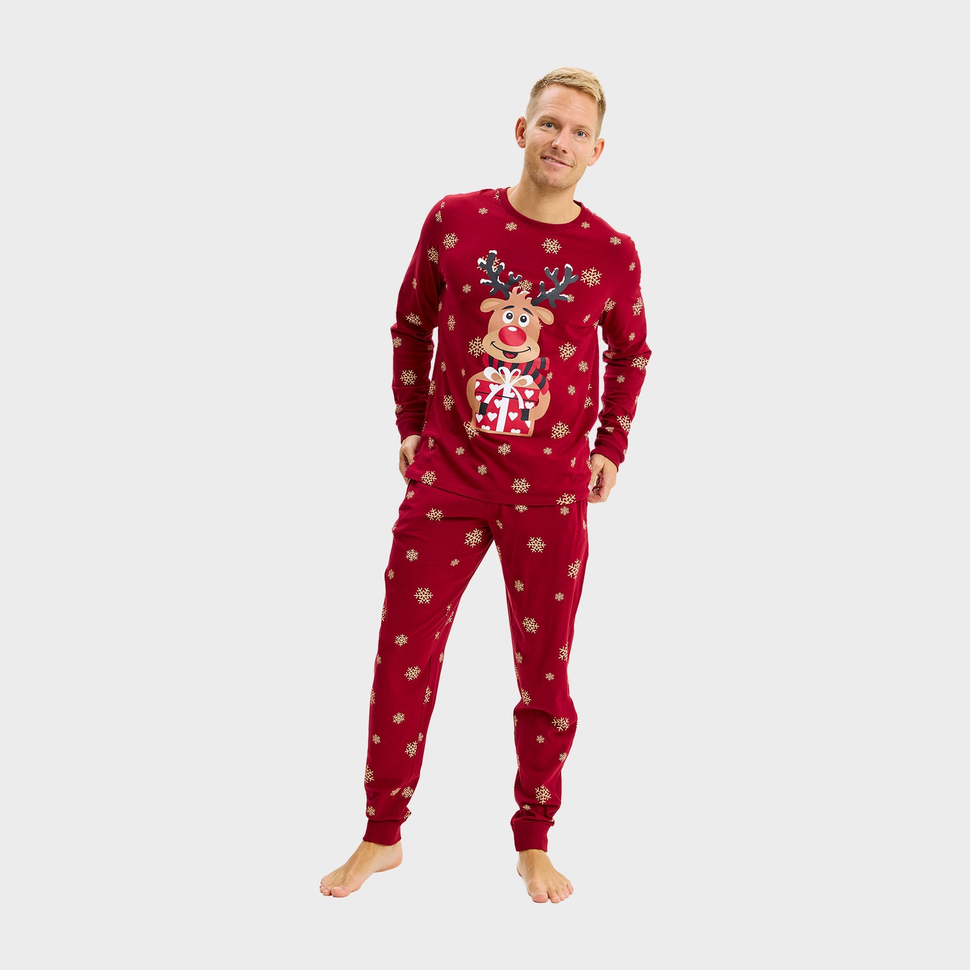 Rudolfs Cute Kerstpyjama Rood - Heren