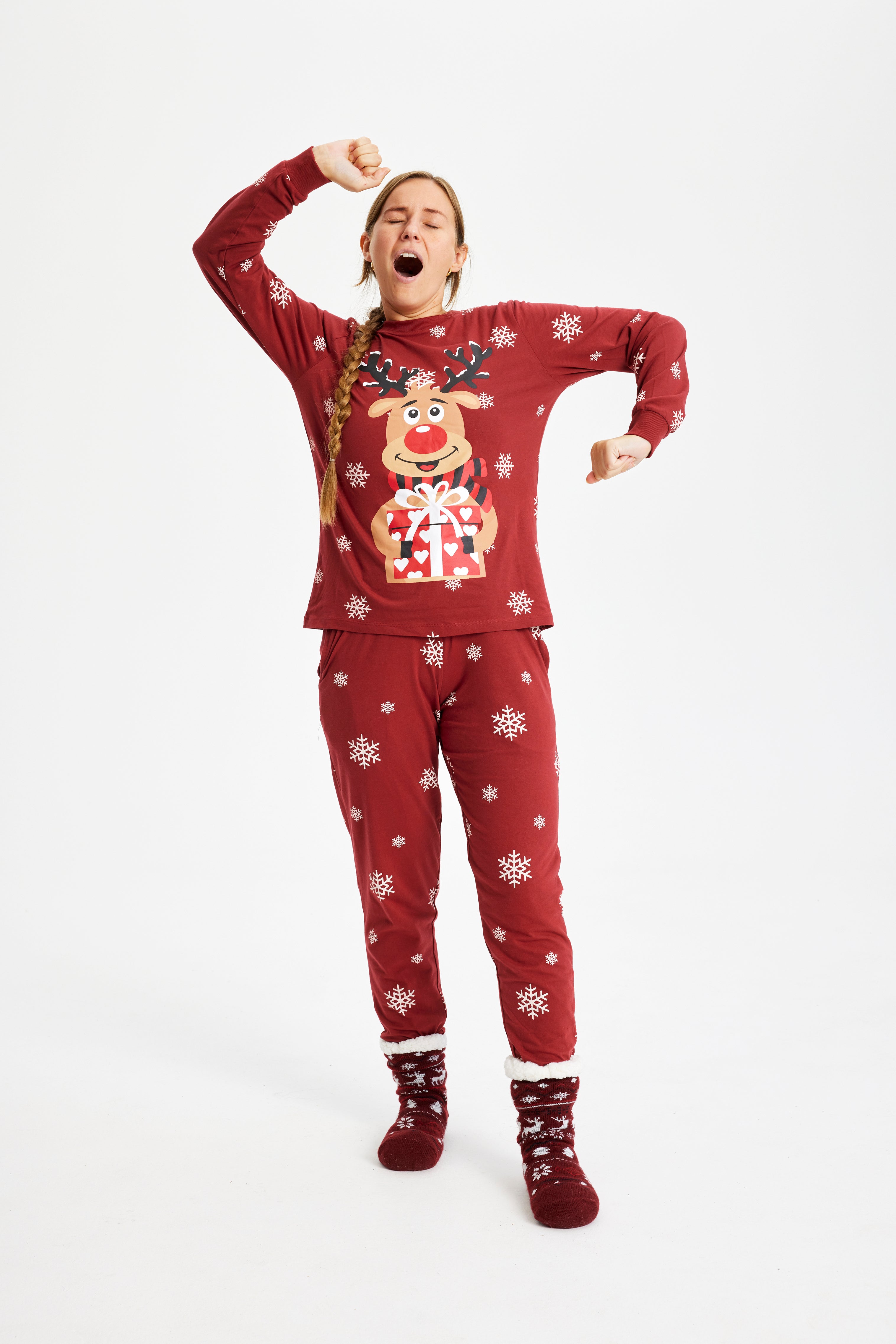 Rudolfs Cute Kerstpyjama Rood - Dames