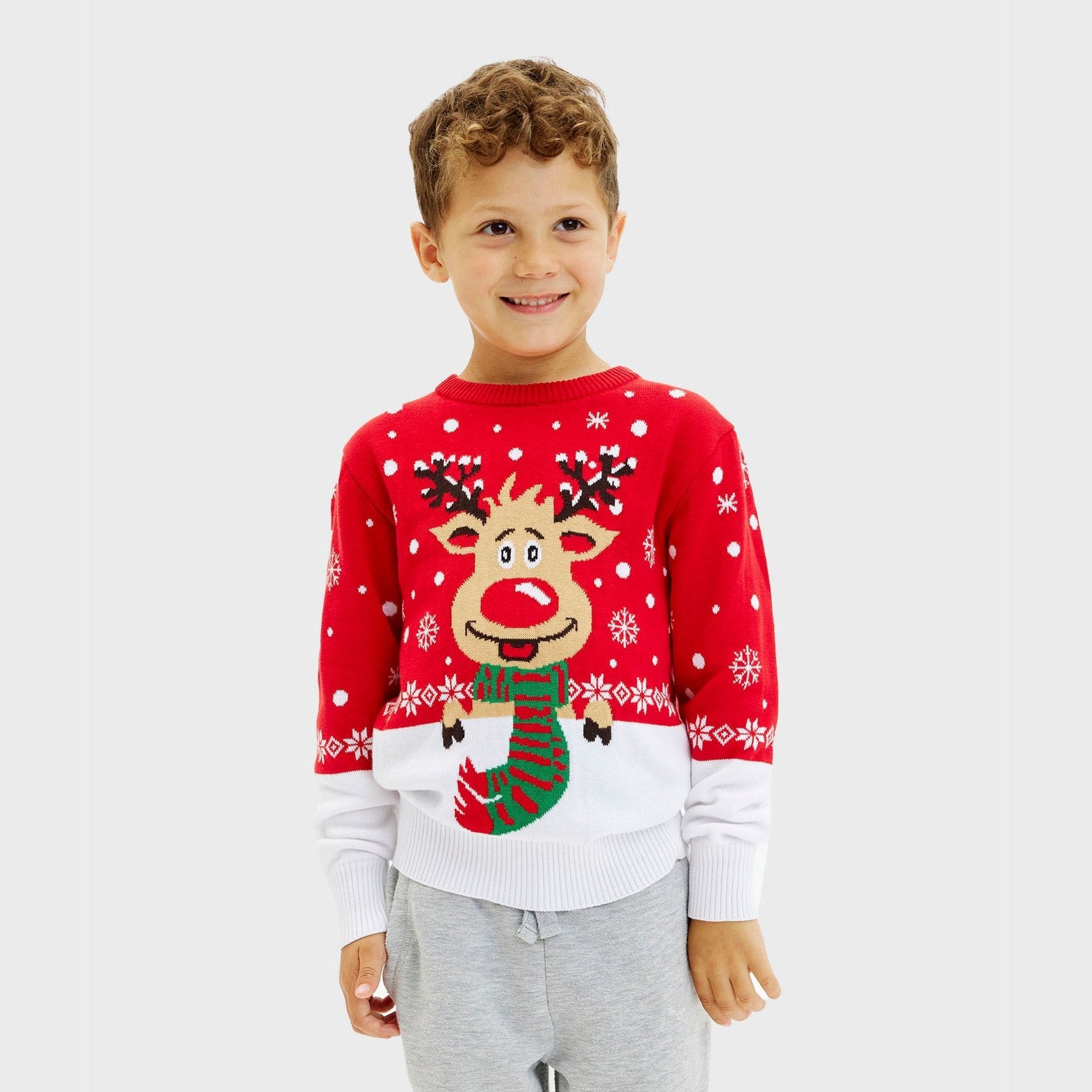 Rudolfs kersttrui rood voor kinderen