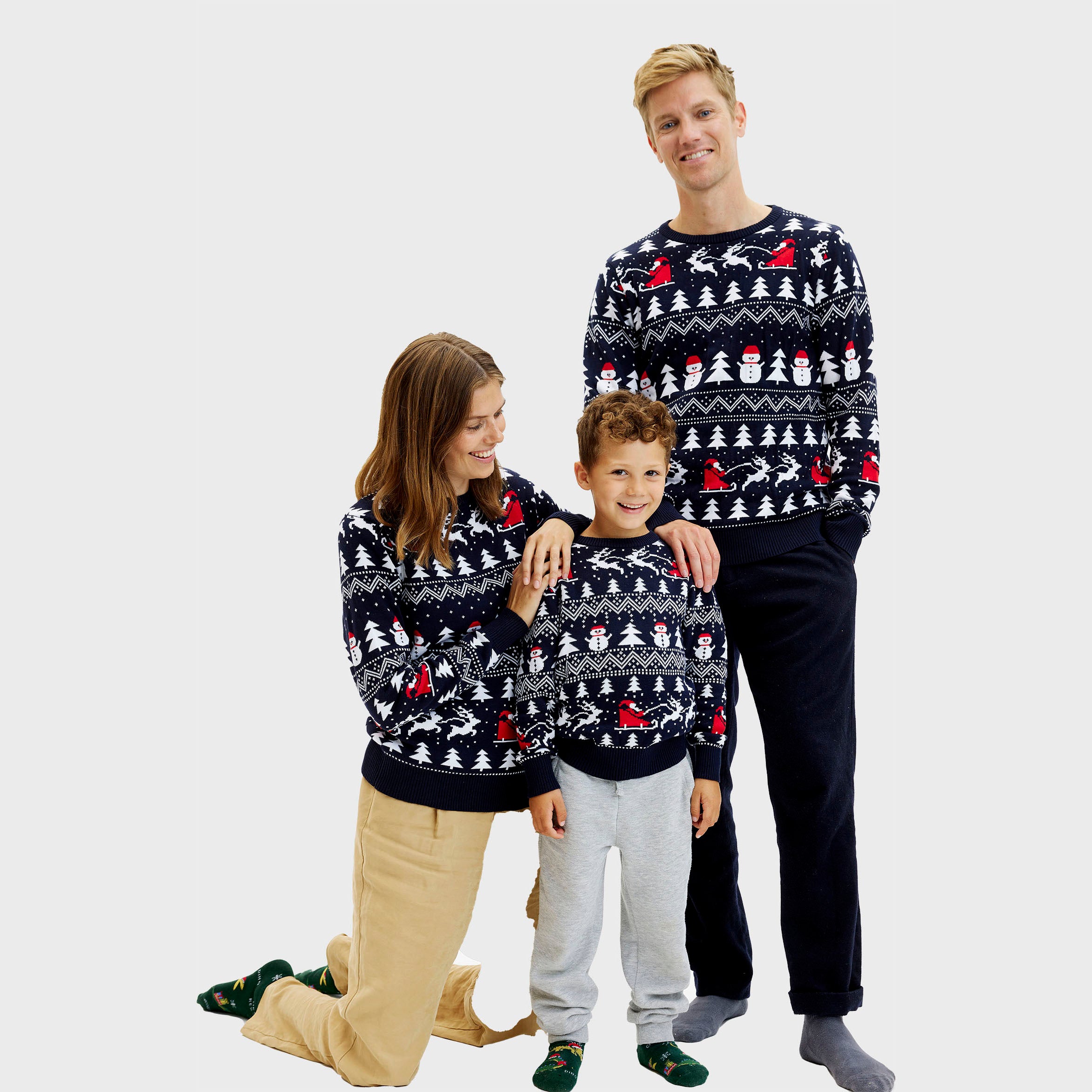 Le Pull De Noël Stylé Bleu - Enfants.