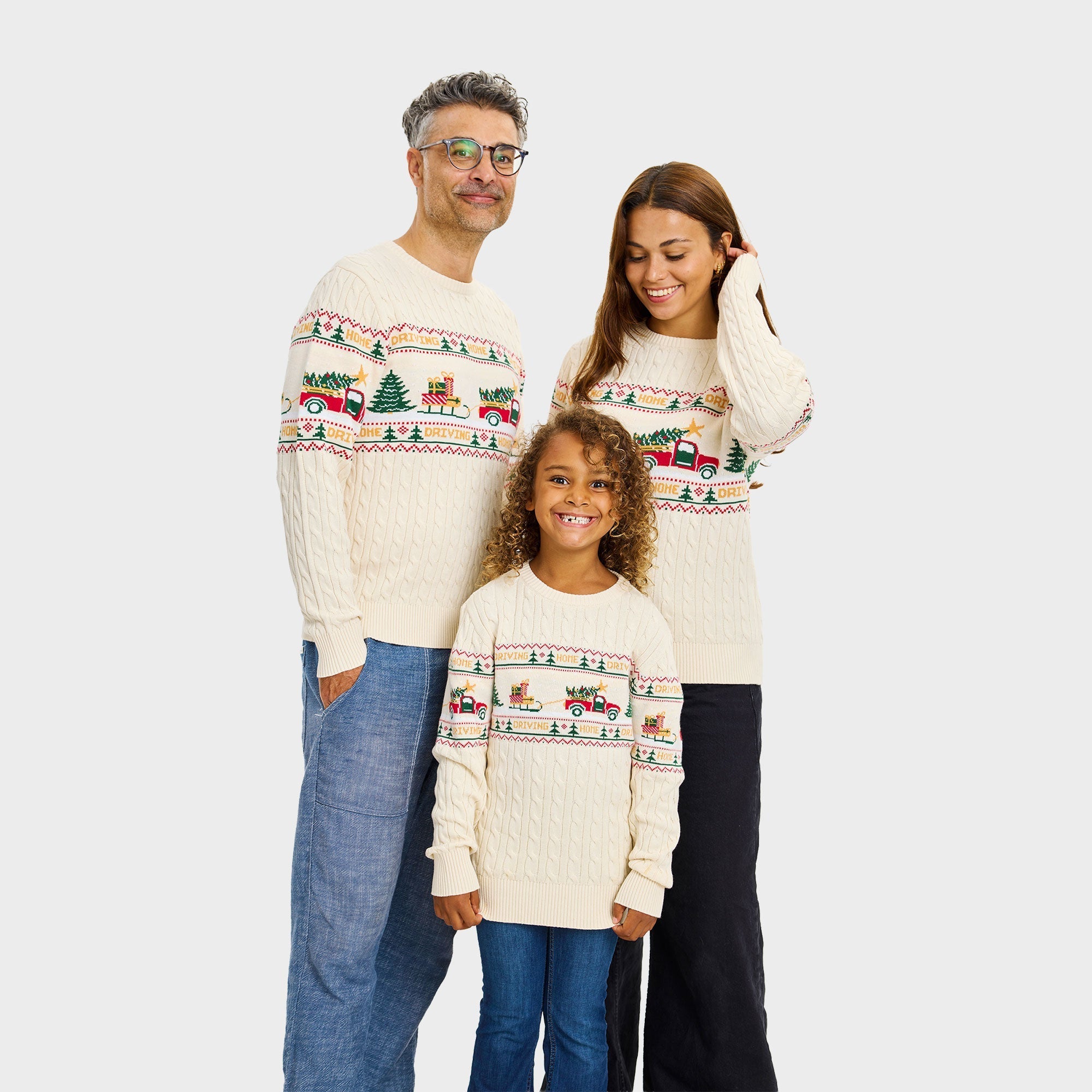 Driving Home Cable Knit kersttrui – Heren