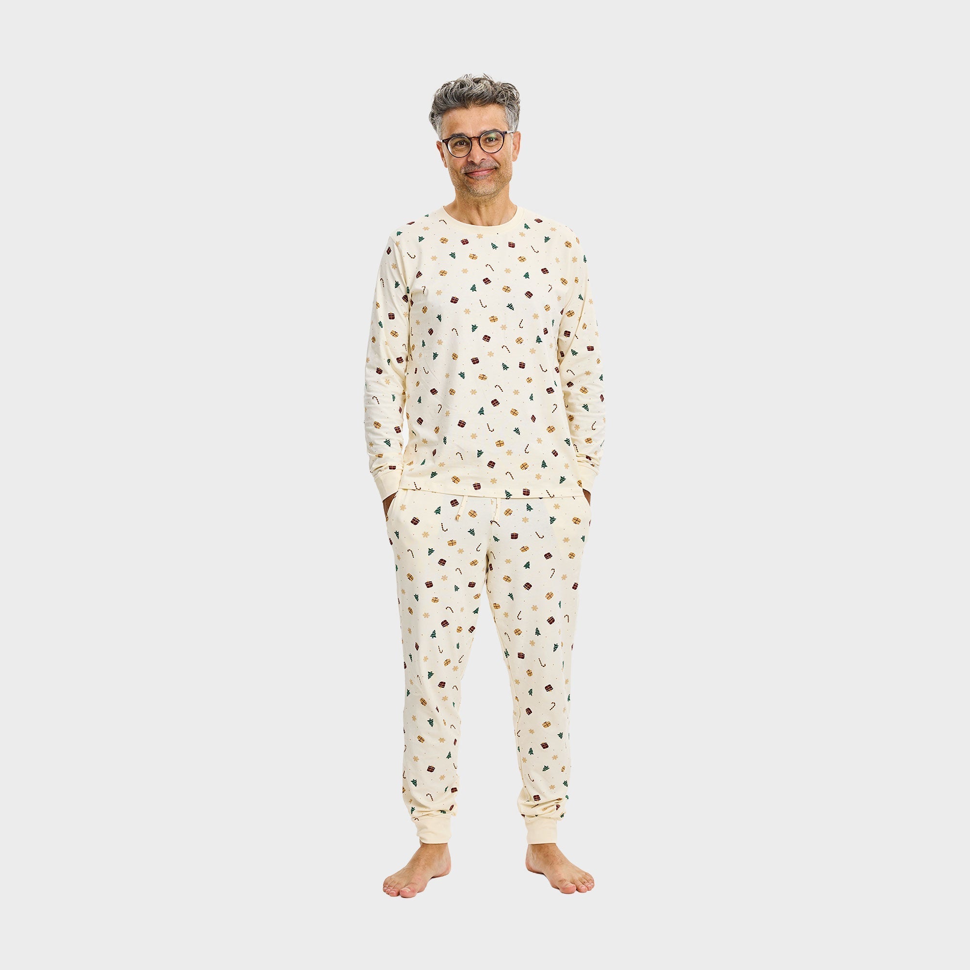 Kerstdroom pyjama beige – Heren