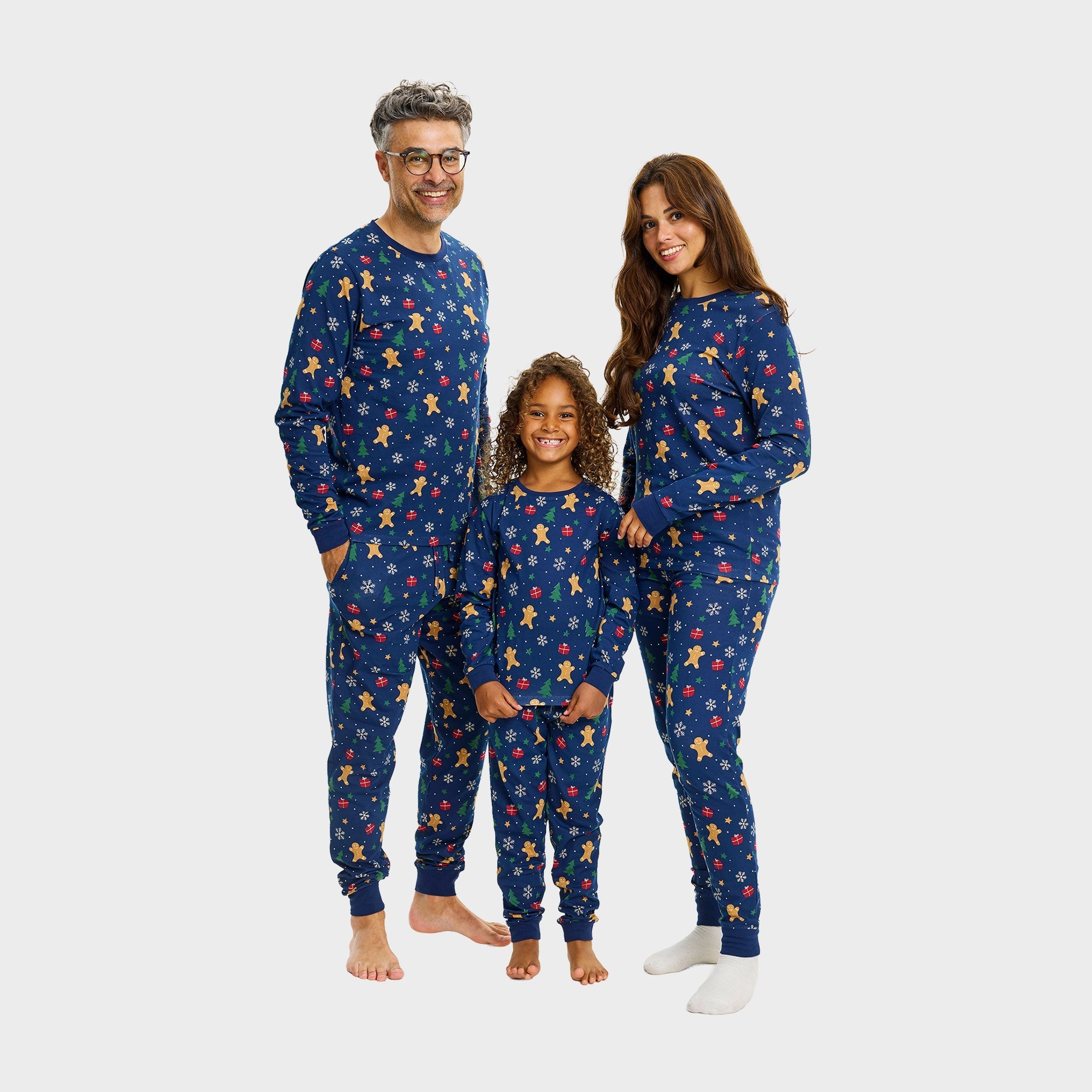 Gingerbread kerstpyjama navy – Dames