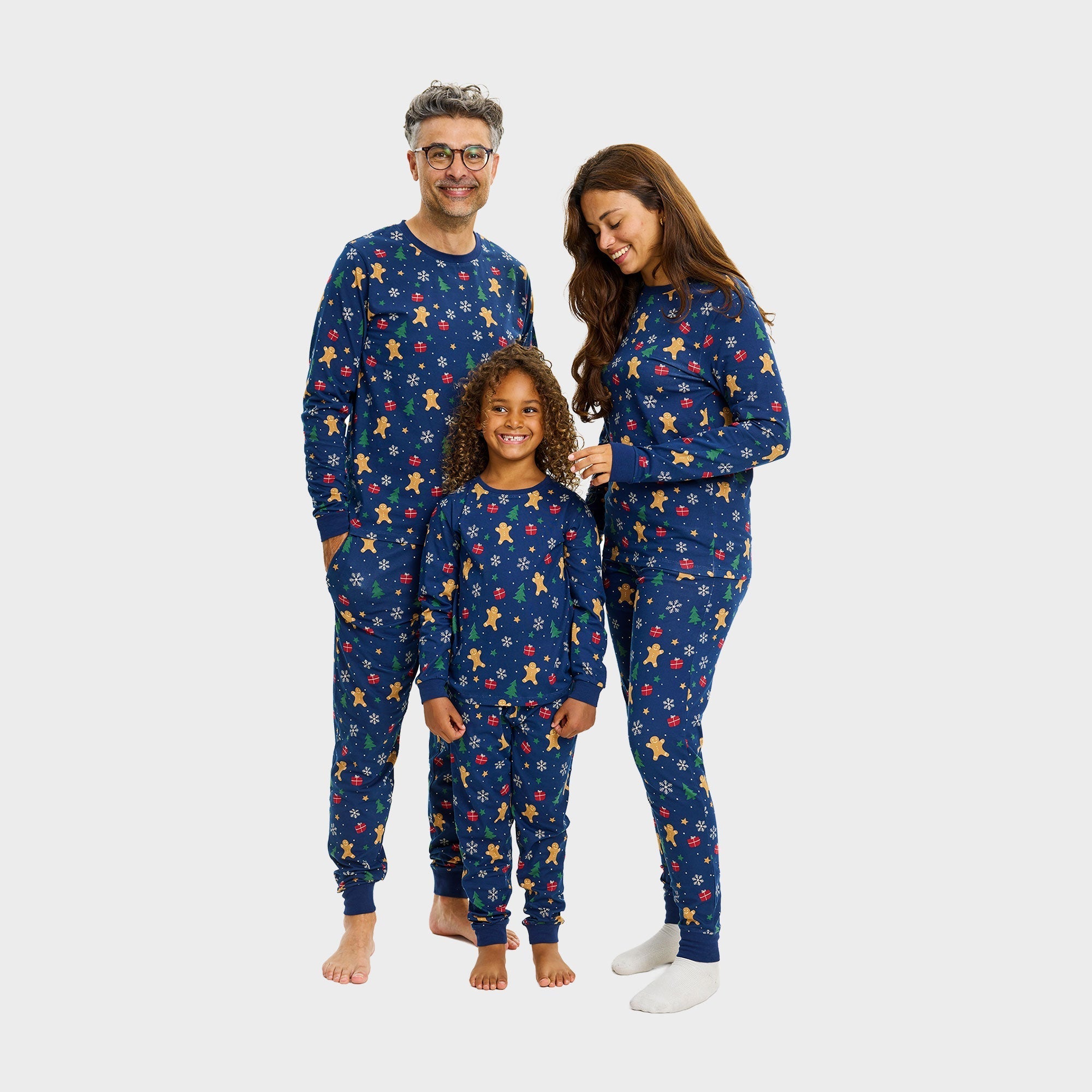 Gingerbread kerstpyjama navy – Heren