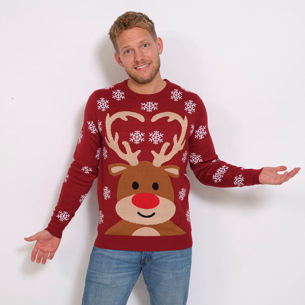 Pull Noël Rudolphe Hilarant Unisexe | Nez Rouge Festif