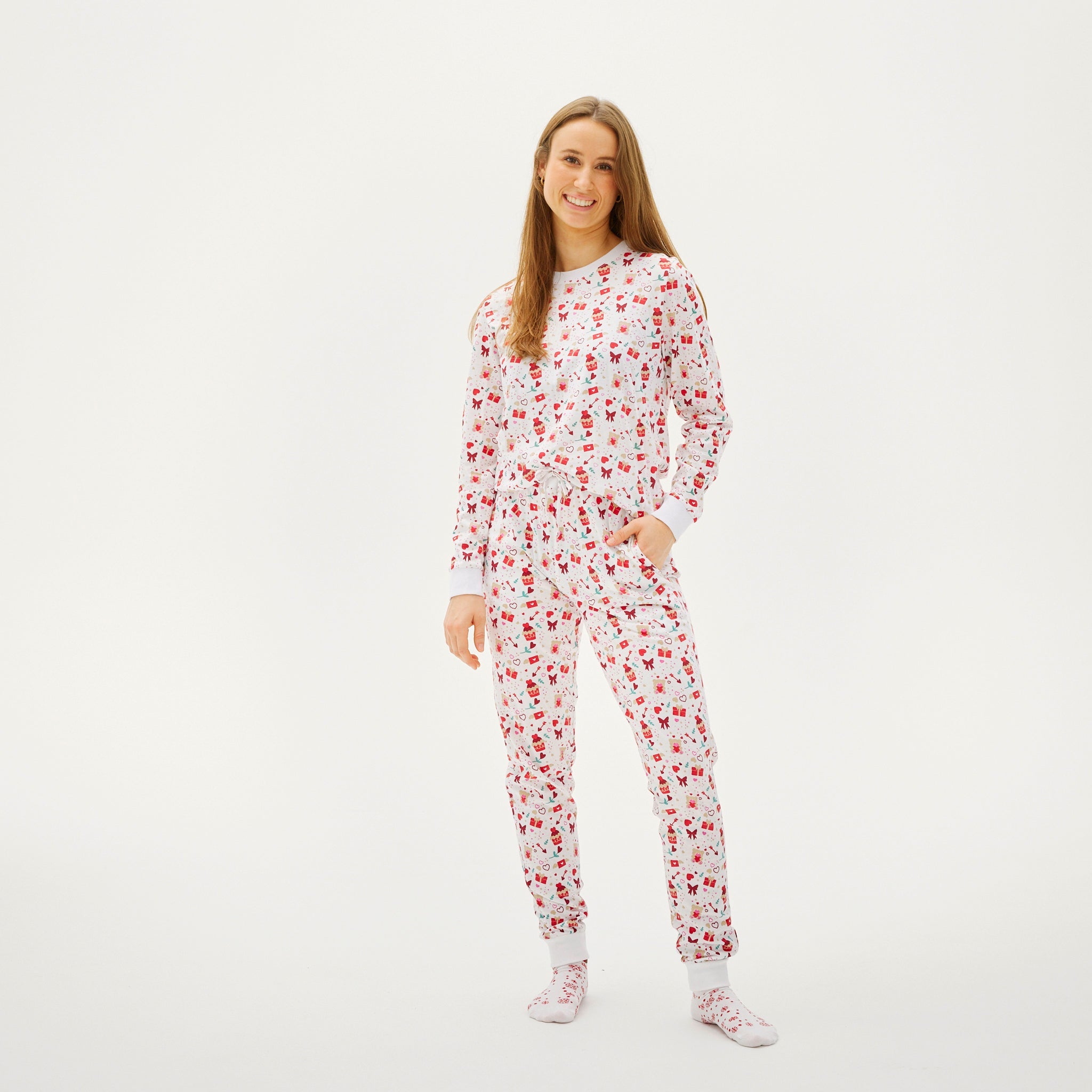 Pyjama Saint Valentin Blanc - Femme.