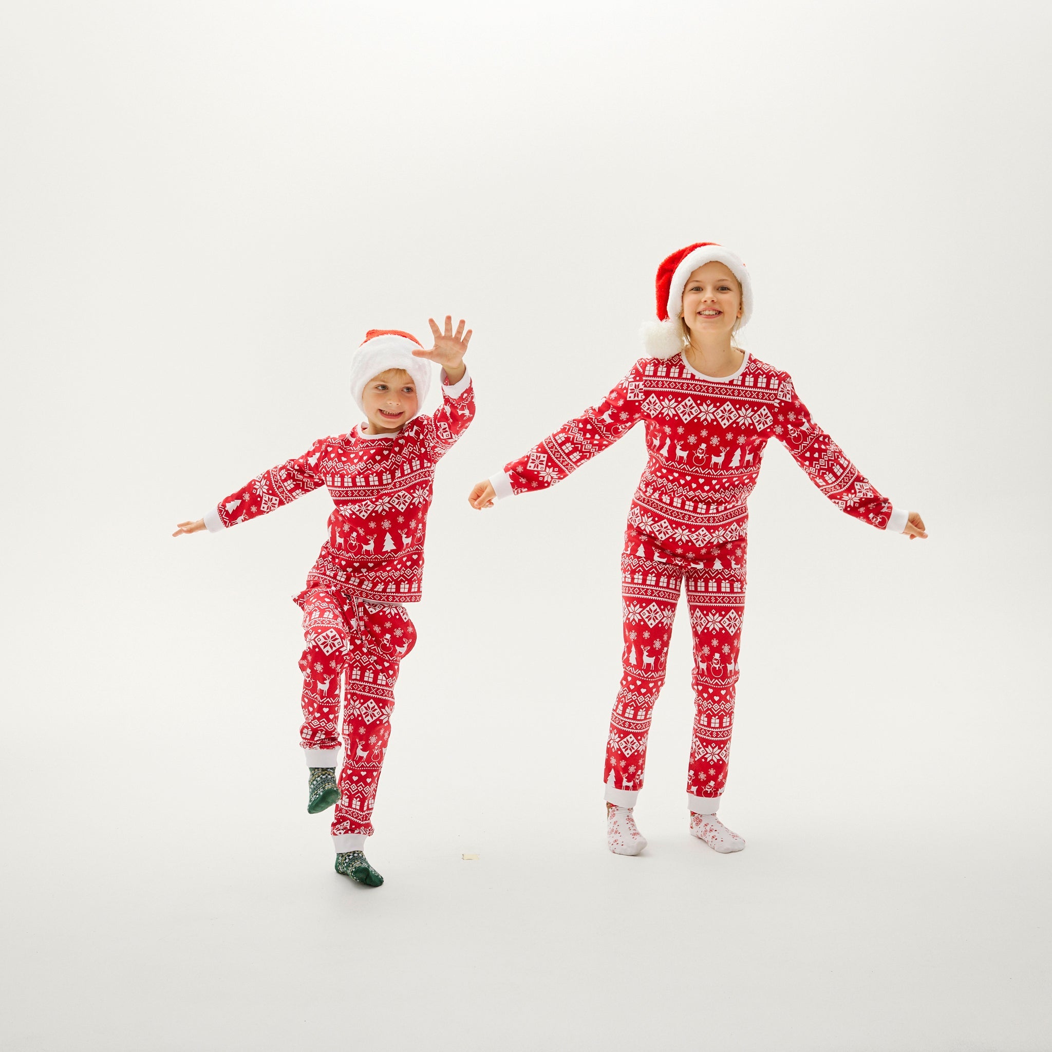 The Peaceful Pyjama De Noël Bordeaux - Enfants.