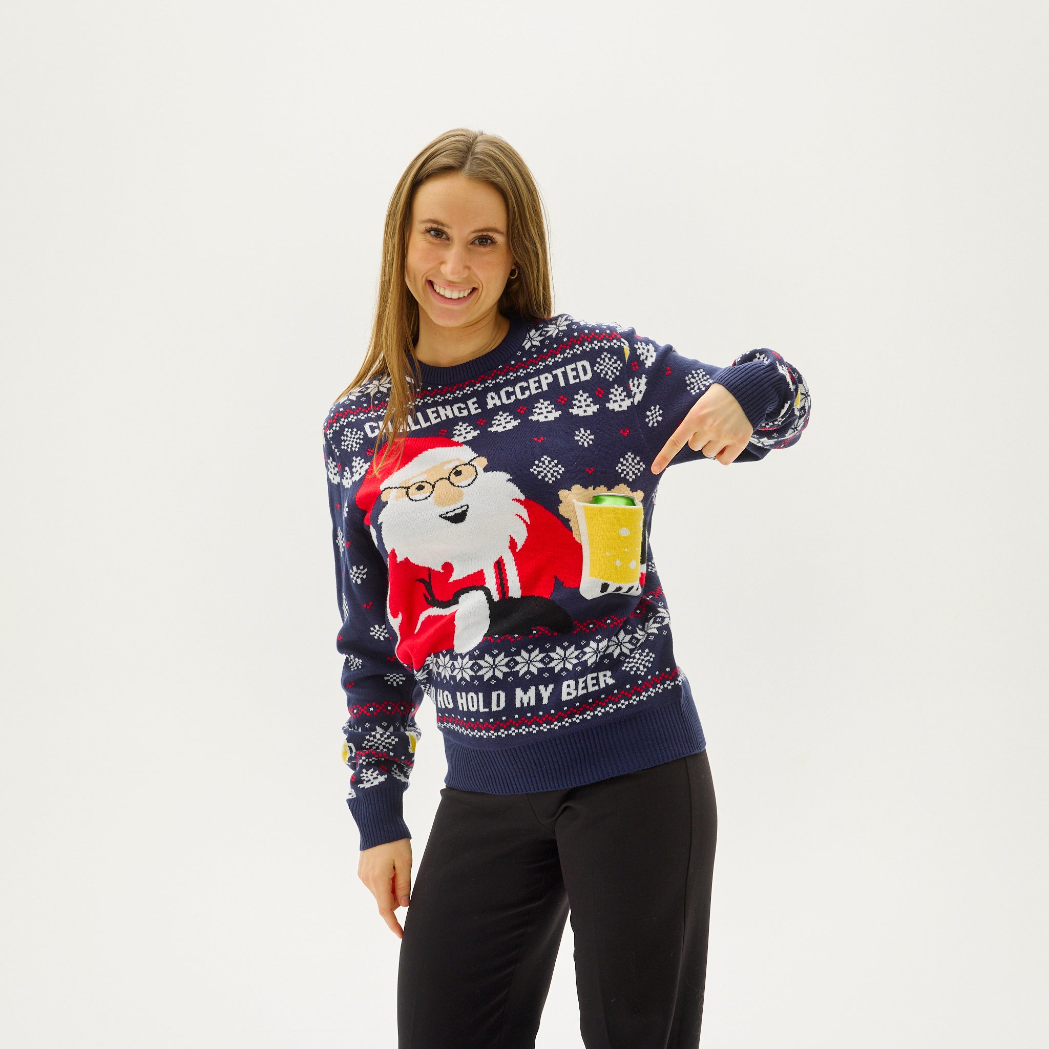 Ho Ho Hold My Beer Sweater - Femme
