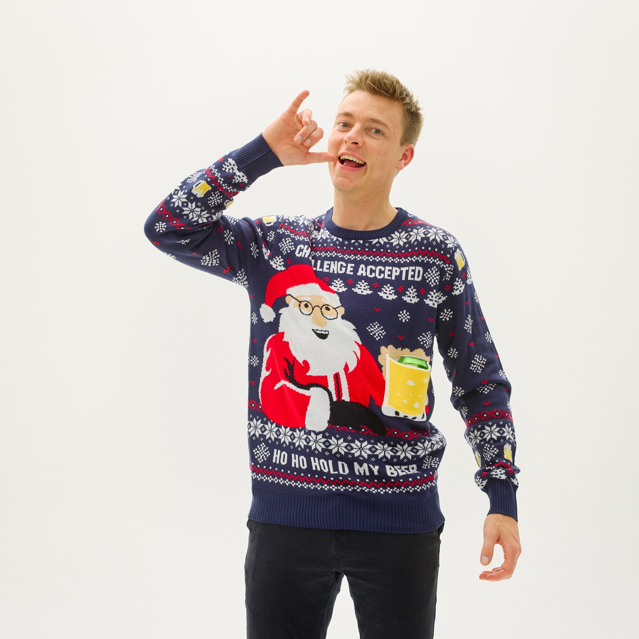 Ho Ho Hold My Beer Sweater - Homme