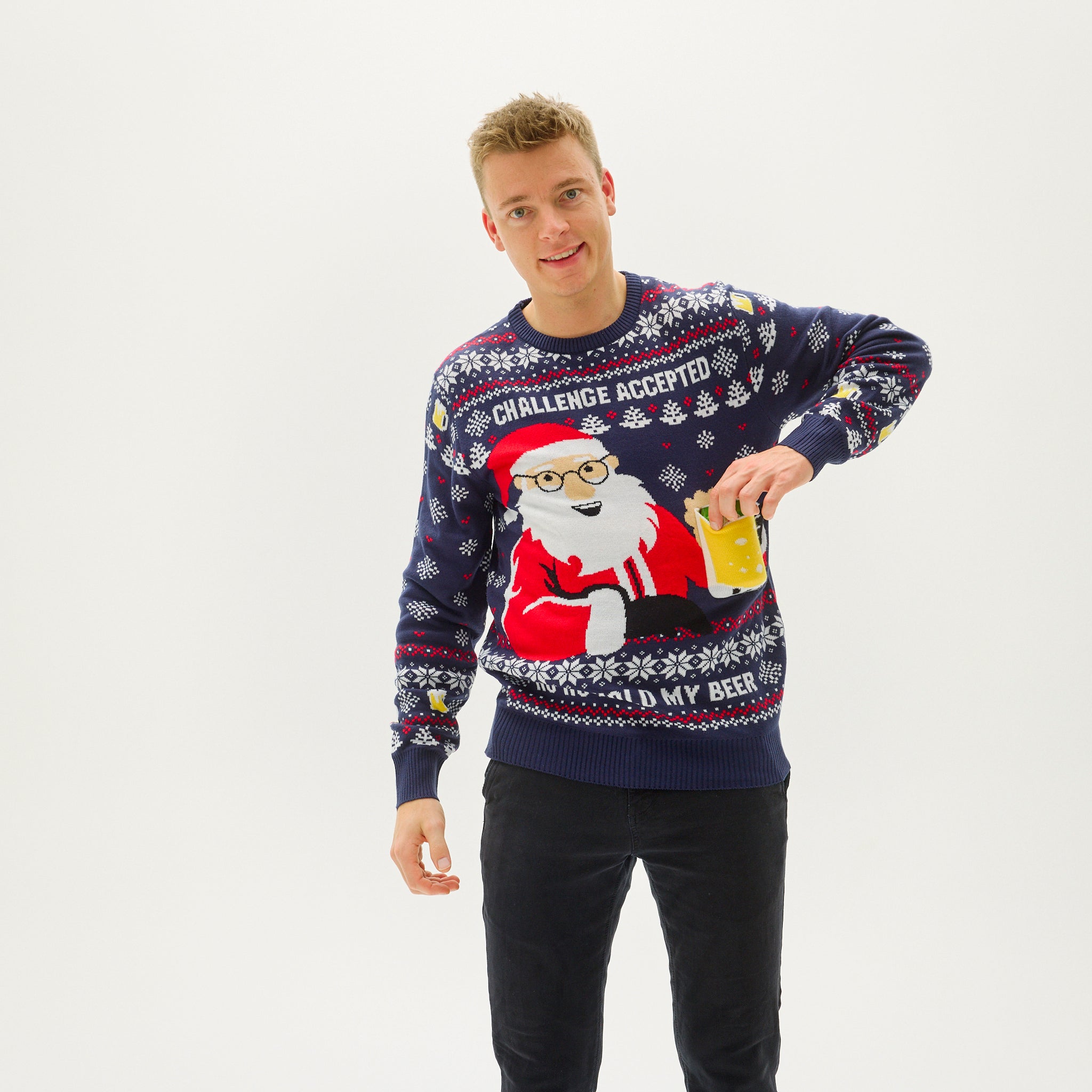 Ho Ho Hold My Beer Sweater - Homme