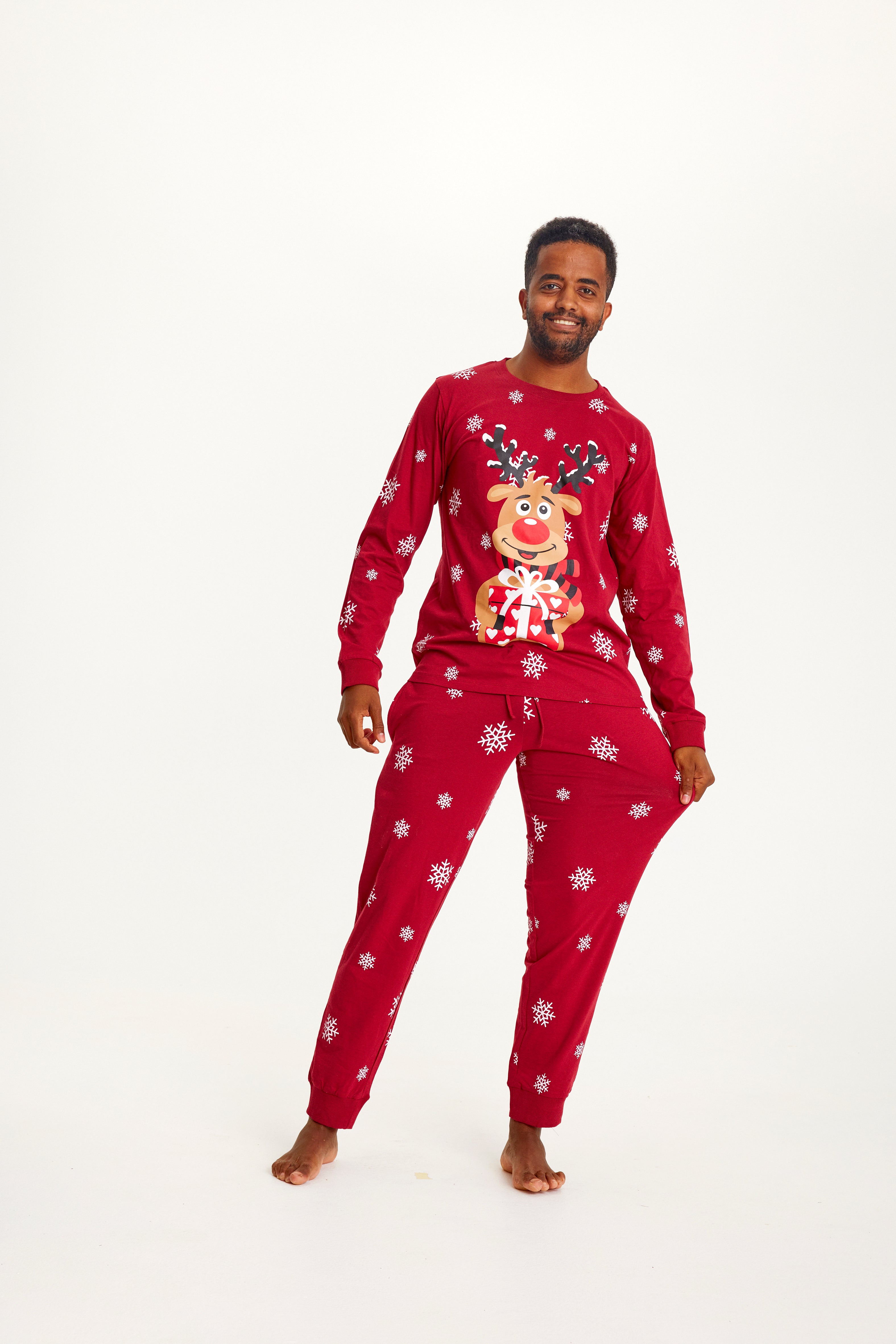 Pyjama Adorable De Rudolphe Rouge - Homme.